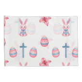 Pastel Easter Parade – Seamless Bunny Kussensloop (Achterkant-Rechts)