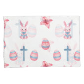 Pastel Easter Parade – Seamless Bunny Kussensloop (Voorkant-Rechts)