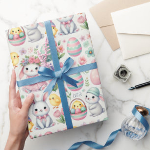 Pastel Easter Wrapping Paper – Schattigee konijnen Cadeaupapier