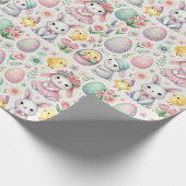 Pastel Easter Wrapping Paper – Schattigee konijnen Cadeaupapier (Hoek)