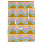 Pastel Easter Zig Zag Patroon Medium Cadeauzakje (Achterkant)