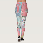 Pastel Ebru Water Marble Abstract Leggings (Achterkant)
