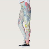 Pastel Ebru Water Marble Abstract Leggings (Links)