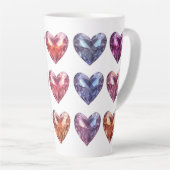 Pastel Edelsteen kristal harten Latte Mok (Rechterhoek)
