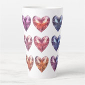 Pastel Edelsteen kristal harten Latte Mok (Voorkant)
