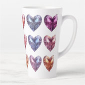 Pastel Edelsteen kristal harten Latte Mok (Rechts)