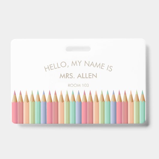 Pastel Educator ID-badge voor docenten Badge (Voorzijde)