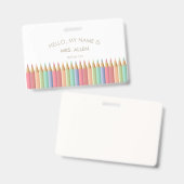 Pastel Educator ID-badge voor docenten Badge (Voor- en achterkant)