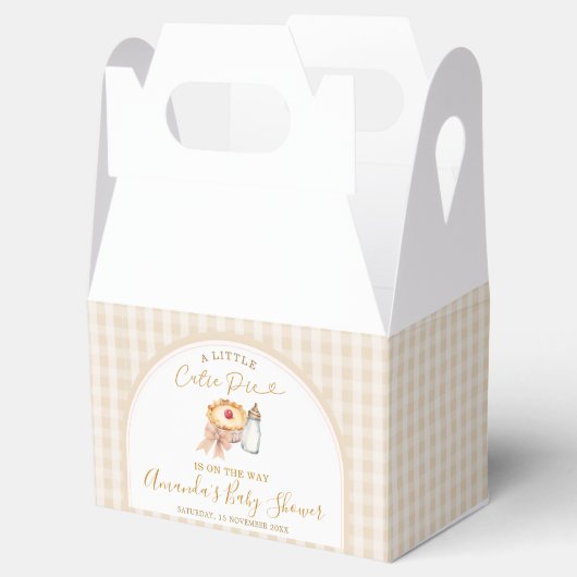 Pastel een beetje Cutie Pie Gingham Herfst Baby sh Bedankdoosjes (Geopend)