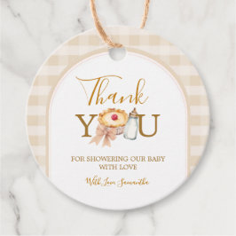 Pastel een beetje Cutie Pie Gingham Herfst Baby sh Bedankjes Labels