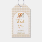 Pastel een beetje Cutie Pie Gingham Herfst Baby sh Cadeaulabel (Voorkant)