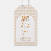 Pastel een beetje Cutie Pie Gingham Herfst Baby sh Cadeaulabel (Achterkant)