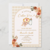 Pastel een beetje Cutie Pie Gingham Herfst Baby sh Kaart (Voorkant)