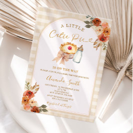 Pastel een beetje Cutie Pie Gingham Herfst Baby sh Kaart