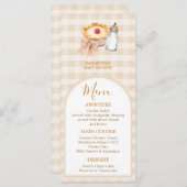 Pastel een beetje Cutie Pie Gingham Herfst Baby sh Menu (Voorkant / Achterkant)