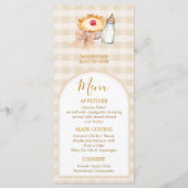 Pastel een beetje Cutie Pie Gingham Herfst Baby sh Menu (Voorkant)