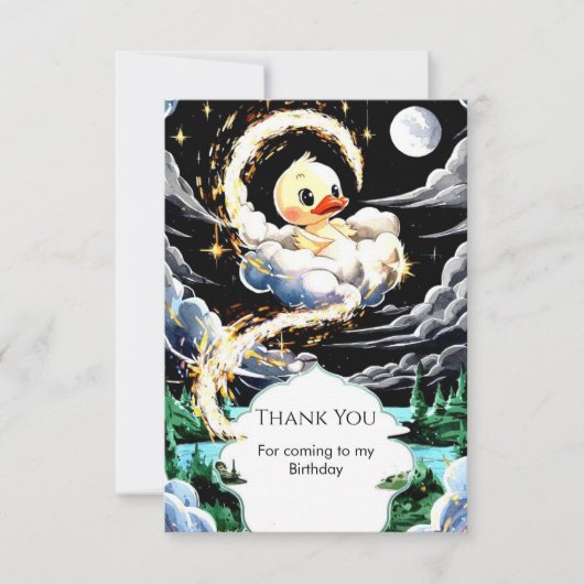 Pastel Eend Verjaardag Bedankkaart (Voorkant)