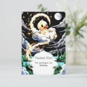 Pastel Eend Verjaardag Bedankkaart (Staand voorkant)