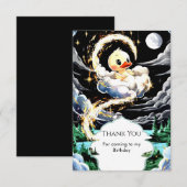 Pastel Eend Verjaardag Bedankkaart (Voorkant / Achterkant)