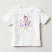 Pastel Eenhoorn 5e Verjaardagsfeest T-shirt (Voorkant)