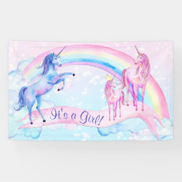 Pastel Eenhoorn Baby shower Banner