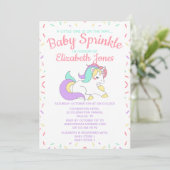 Pastel Eenhoorn Baby Sprinkle Uitnodiging (Staand voorkant)