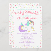 Pastel Eenhoorn Baby Sprinkle Uitnodiging