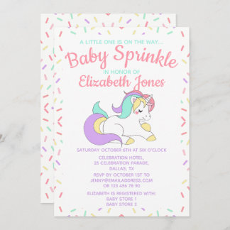 Pastel Eenhoorn Baby Sprinkle Uitnodiging