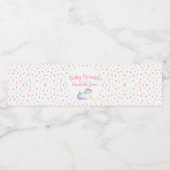 Pastel Eenhoorn Baby Sprinkle Waterfles Etiket (Enkel label)