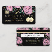 Pastel Eenhoorn Bloemenkrediet Kaart waterverf Visitekaartje (Voorkant / Achterkant)