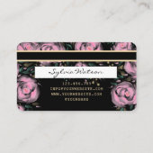 Pastel Eenhoorn Bloemenkrediet Kaart waterverf Visitekaartje (Achterkant)