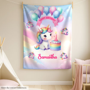 Pastel Eenhoorn Deken Meisje 1e Verjaardag Gift