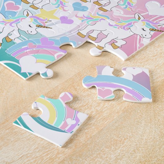 Pastel Eenhoorn Jigsaw Puzzel (Zijkant)