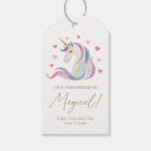 Pastel Eenhoorn Kinder Valentijnsdag Cadeaulabel (Voorkant)