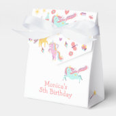 Pastel eenhoorn magie is rond de verjaardag bedankdoosjes (Voorkant Zijde)