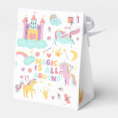Pastel eenhoorn magie is rond de verjaardag bedankdoosjes (Achterkant)