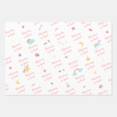Pastel eenhoorn magie is rond de verjaardag inpakpapier vel (Voorkant 3)