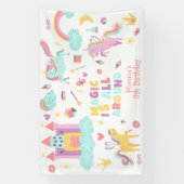 Pastel eenhoorn magie is rond de verjaardag spandoek (Verticaal)