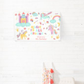 Pastel eenhoorn magie is rond de verjaardag spandoek (Insitu)