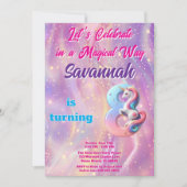 Pastel Eenhoorn Magisch 8e Verjaardagsfeest Kaart (Voorkant)