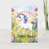 Pastel Eenhoorn Magische Aangepaste Verjaardagsfot (Voorkant)