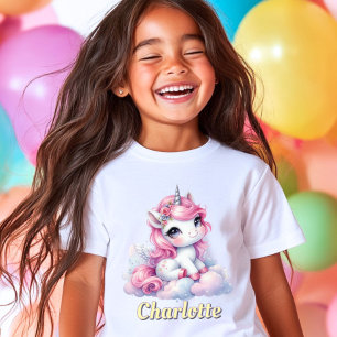 Pastel eenhoorn magische wolk  t-shirt