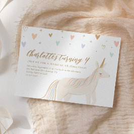 pastel eenhoorn meisje verjaardag kaart