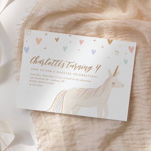 pastel eenhoorn meisje verjaardag kaart