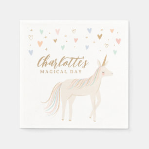 pastel eenhoorn meisje verjaardag servet