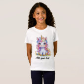 Pastel Eenhoorn Meisjes T-Shirt (Voorkant volledig)