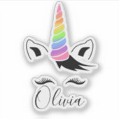  pastel eenhoorn naam sticker (Voorkant)