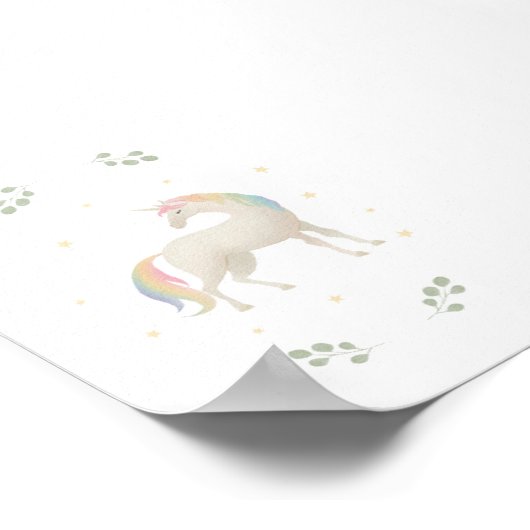 Pastel Eenhoorn poster (Hoek)