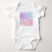 Pastel Eenhoorn Prinses Baby Bodysuit (Voorkant)