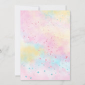 Pastel Eenhoorn Rainbow Baby shower Invitation Kaart (Achterkant)